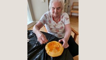 Residents enjoy pumpkin carving afternoon at Redcar care home